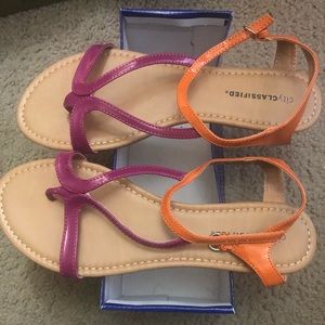 City classified brand orange multi sandals...